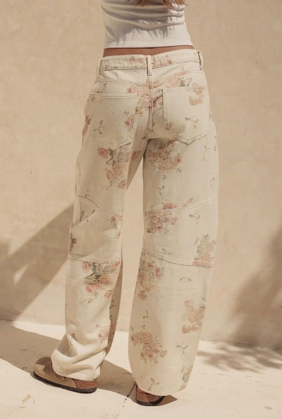 Cali 1850 Floral Barrel Jeans Size 26 Low Rise Printed Denim Pants NWT - Picture 3 of 11